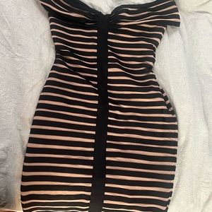 House of CB Petra Panel of the shoulder body-con dress